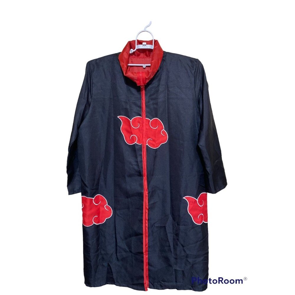 Naruto Shippuden Akatsuki Anime Cosplay Costume Cloak Adult Size Small EUC